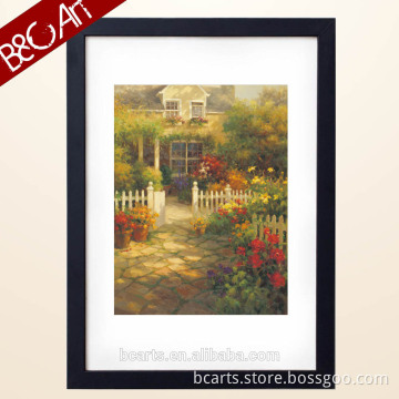 Nice art picture painting of house garden